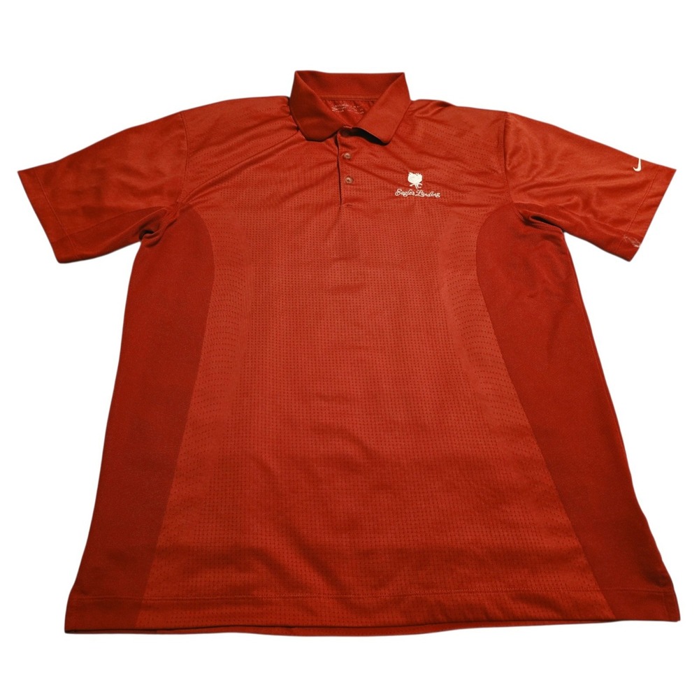 Nike Golf Eagles Landing Country Club Polo Shirt Mens XL Red Dri-FIT Golf